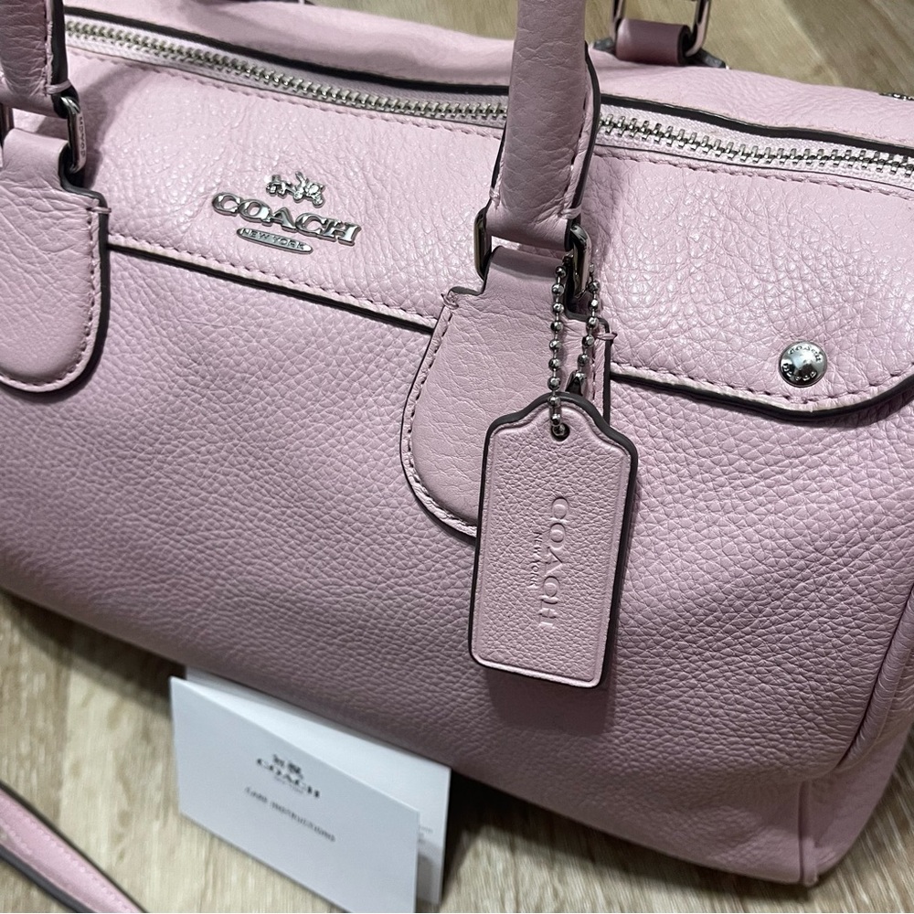Coach Mini Bennett Satchel With Shoulder Strap (Petal Pink/Silver) - Picture 2 of 11